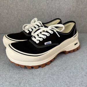 Vans Womens‎ Shoes Vibram DX Black White Gum Lace Up Platform Sneakers Size 8.5
